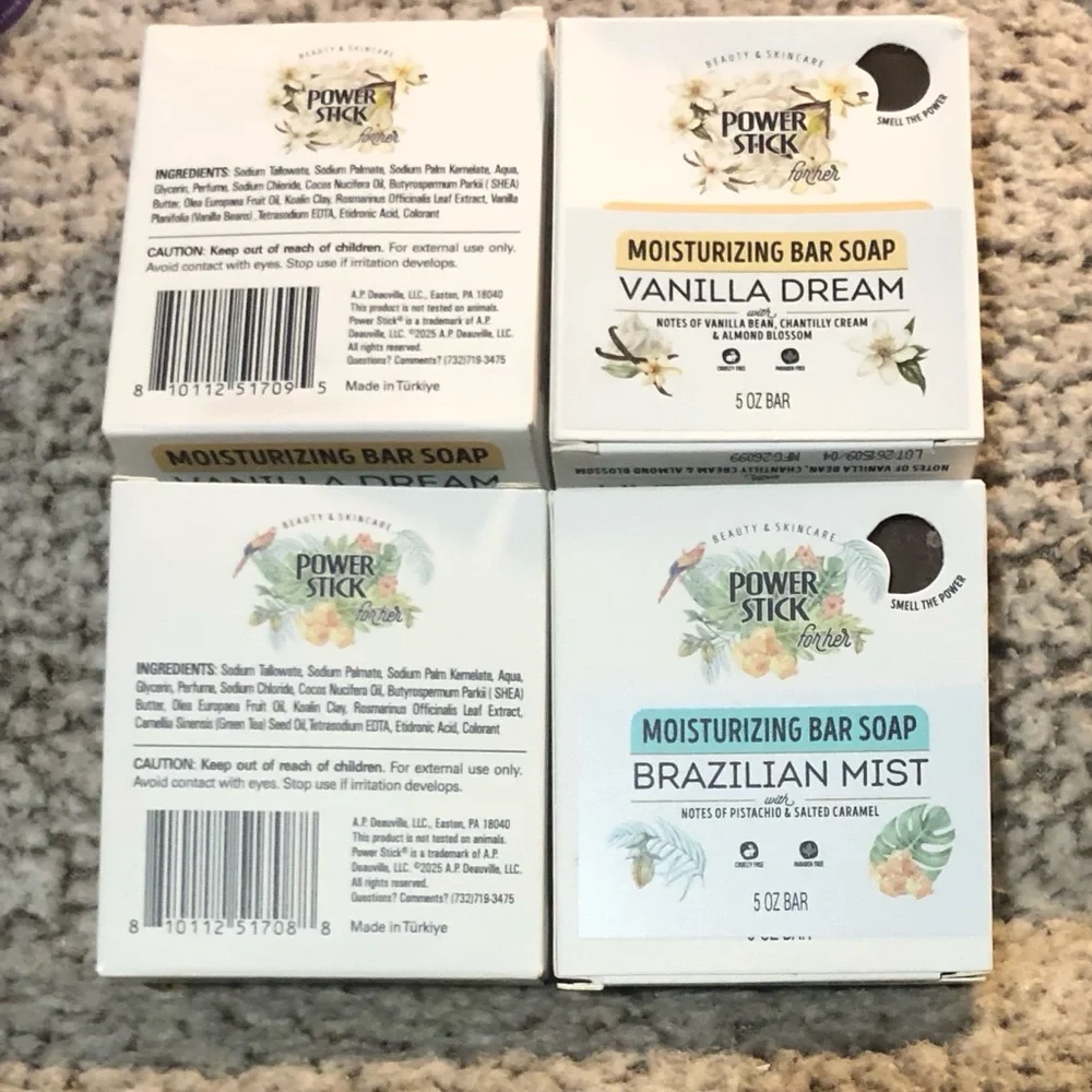 PowerStick for Her Brazilian Mist & Vanilla Dream Bar Soaps - Set of 4